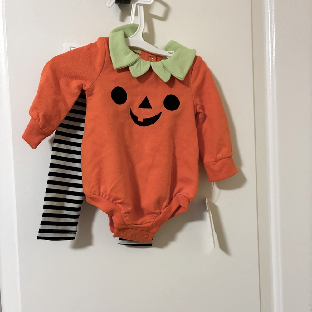 NWT cat & jack Orange Pumpkin Baby Costume Halloween outfit